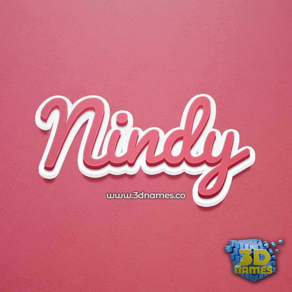 nindy in Red Scribble style - 3D name wallpaper