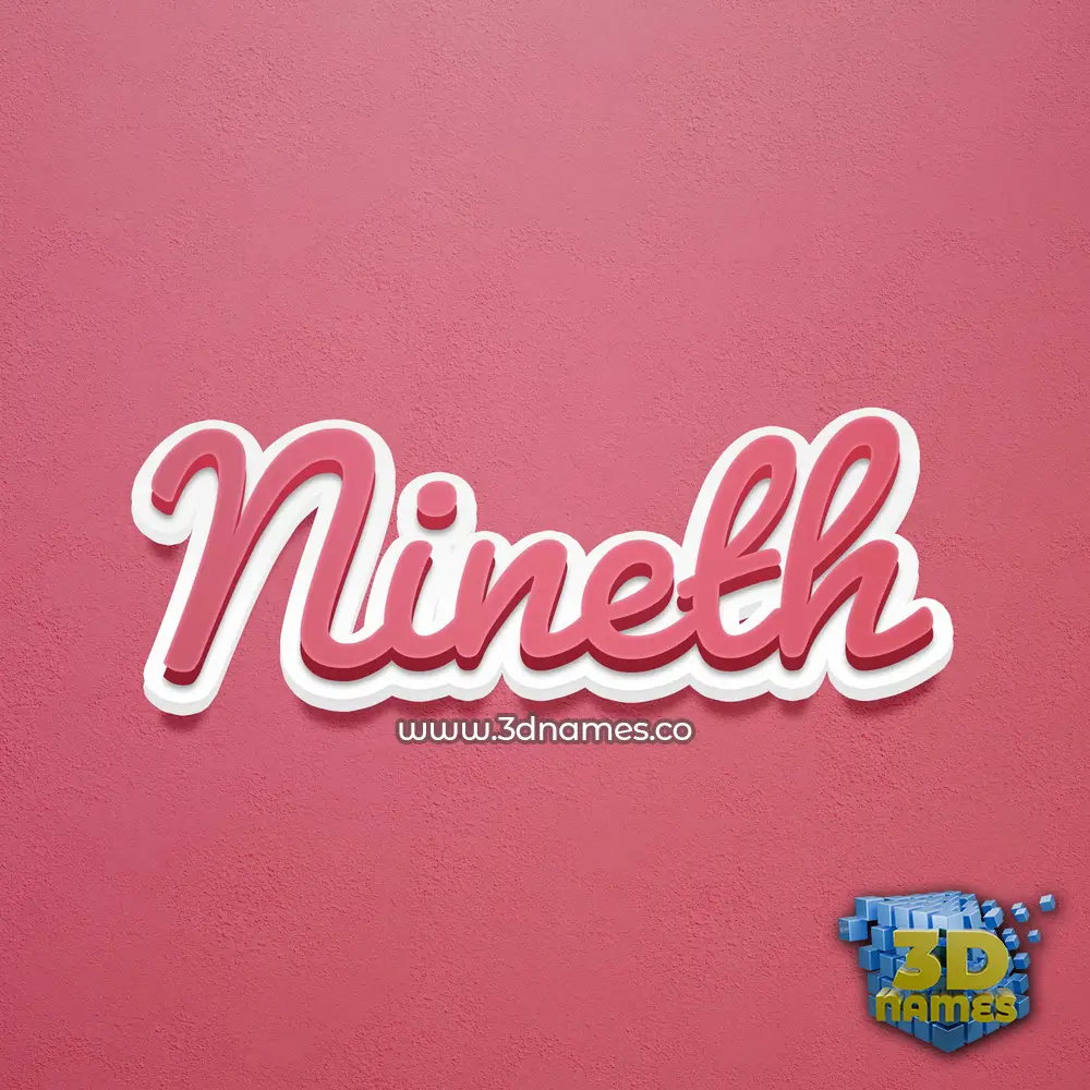 nineth in Red Scribble style - 3D name wallpaper