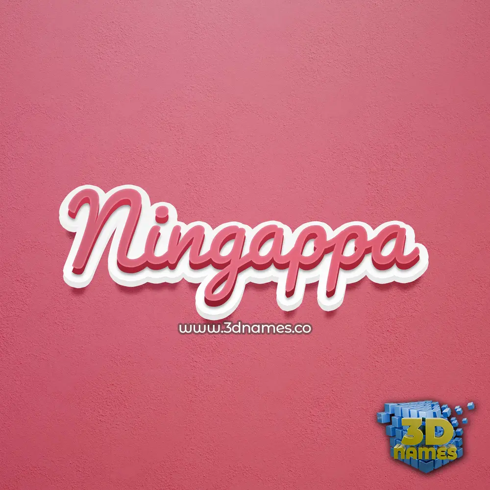 ningappa in Red Scribble style - 3D name wallpaper