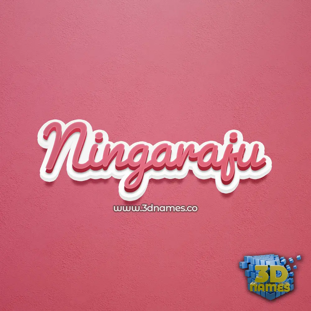 ningaraju in Red Scribble style - 3D name wallpaper