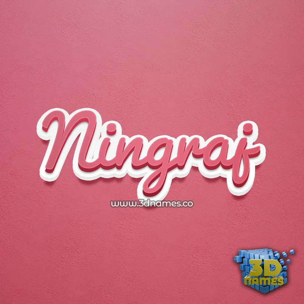 ningraj in Red Scribble style - 3D name wallpaper