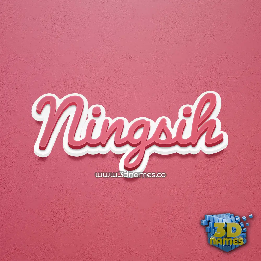 ningsih in Red Scribble style - 3D name wallpaper