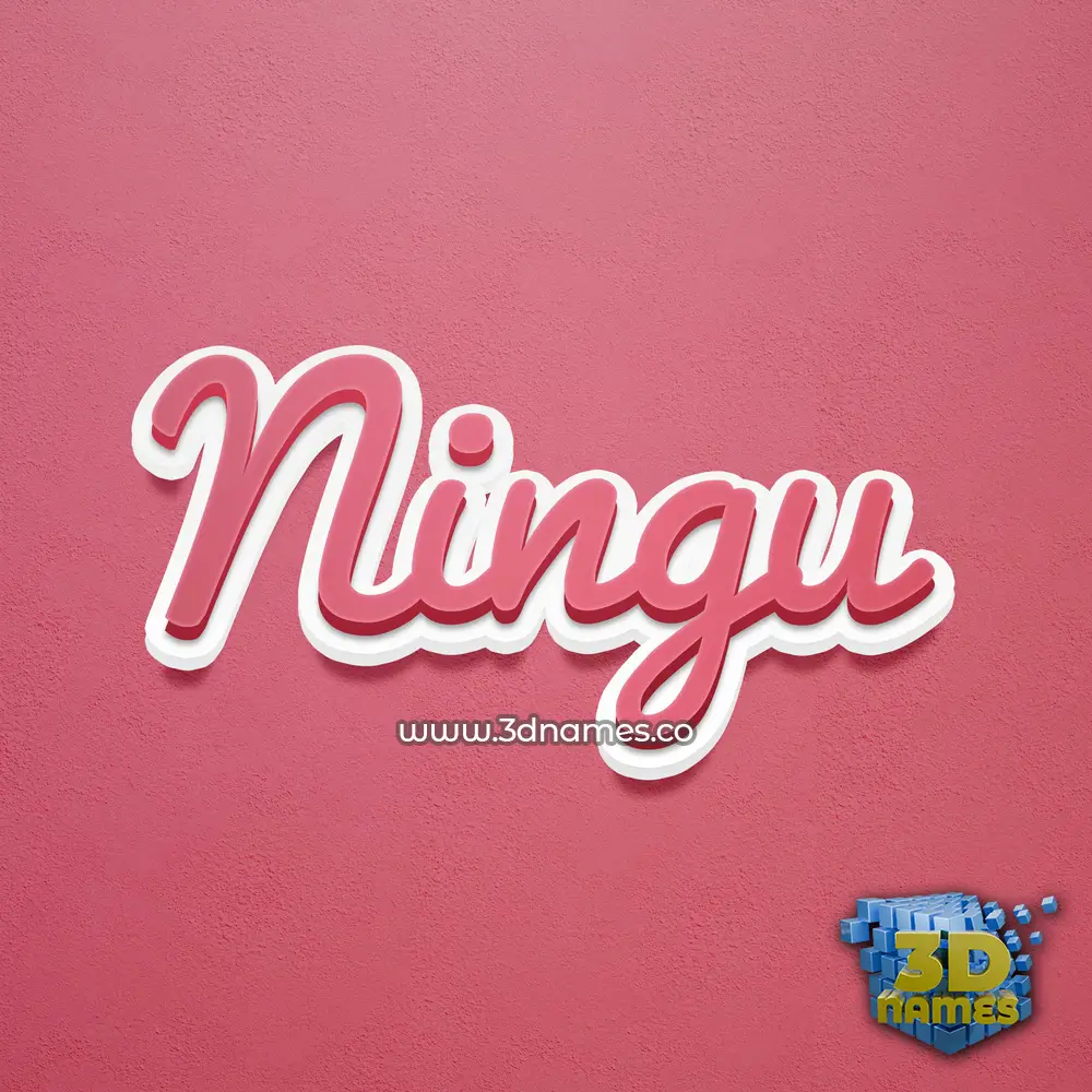 ningu in Red Scribble style - 3D name wallpaper