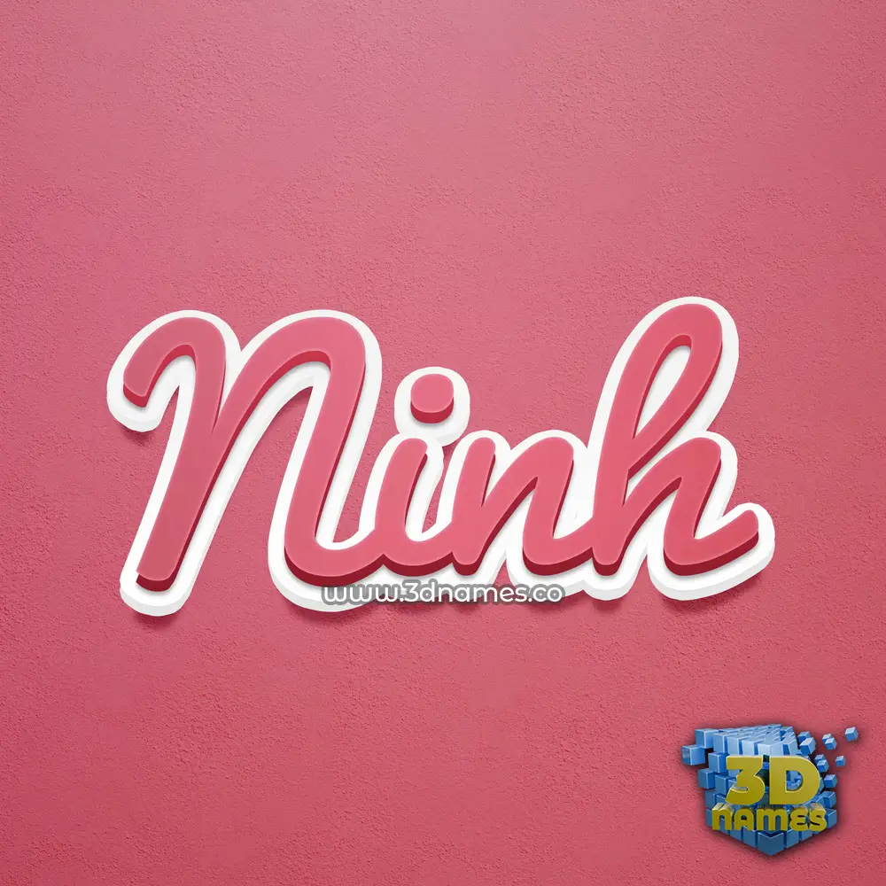 ninh in Red Scribble style - 3D name wallpaper