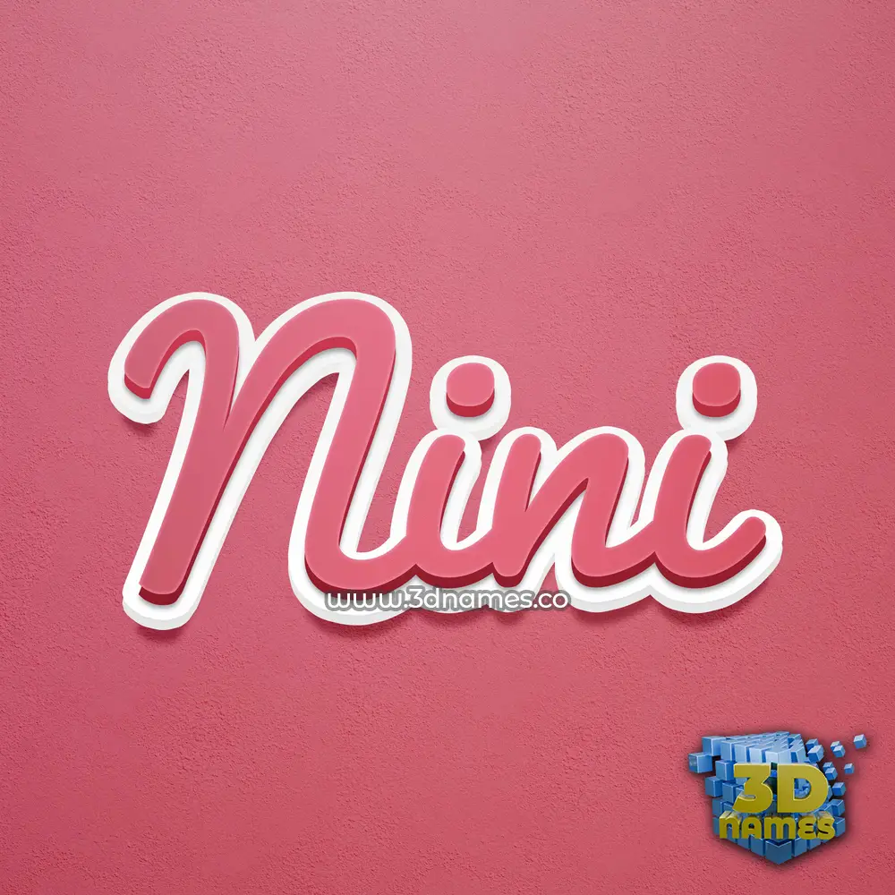nini in Red Scribble style - 3D name wallpaper