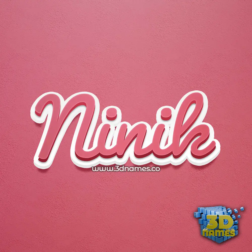 ninik in Red Scribble style - 3D name wallpaper