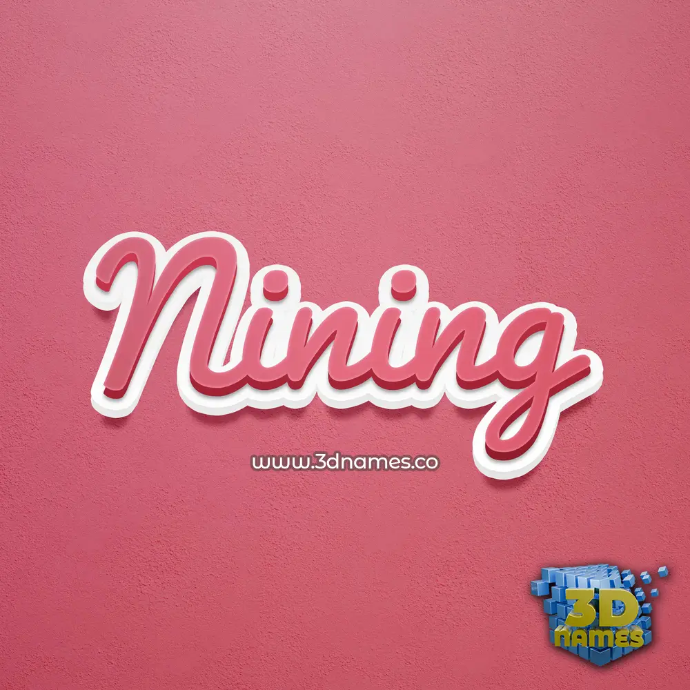nining in Red Scribble style - 3D name wallpaper