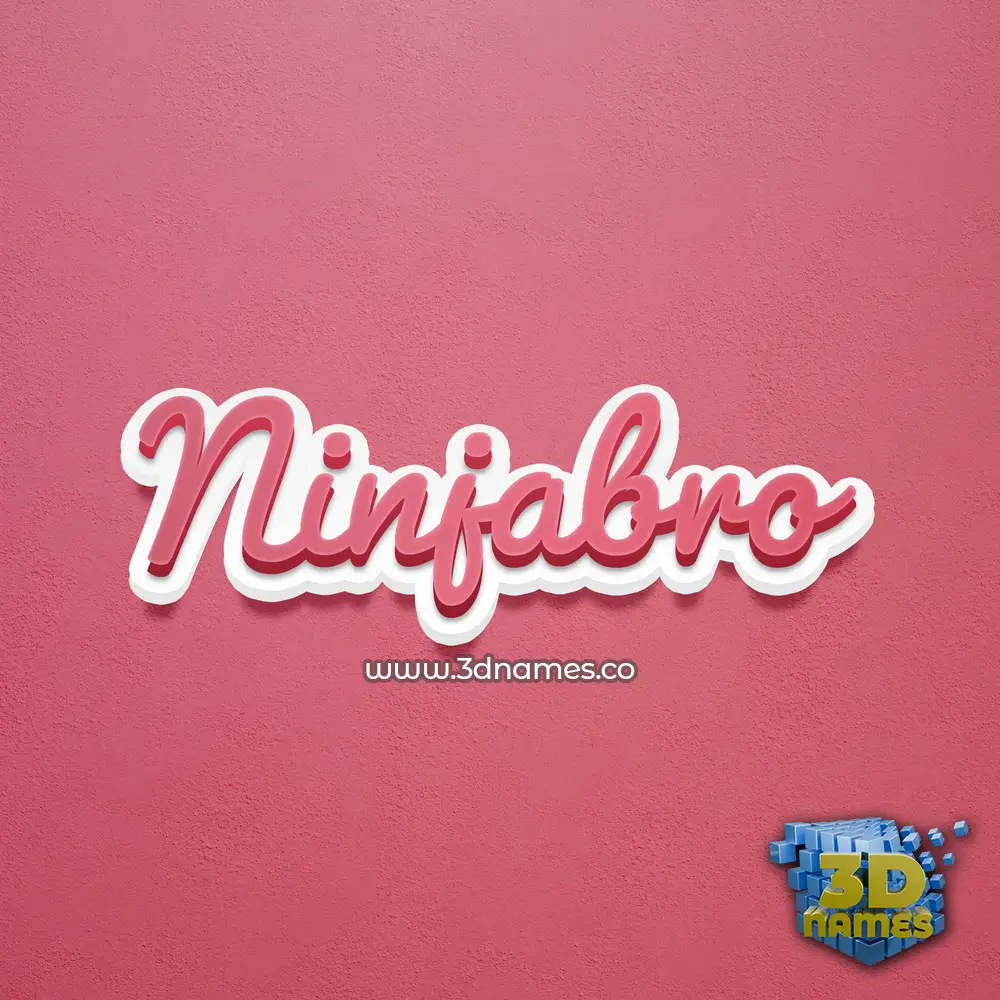 ninjabro in Red Scribble style - 3D name wallpaper