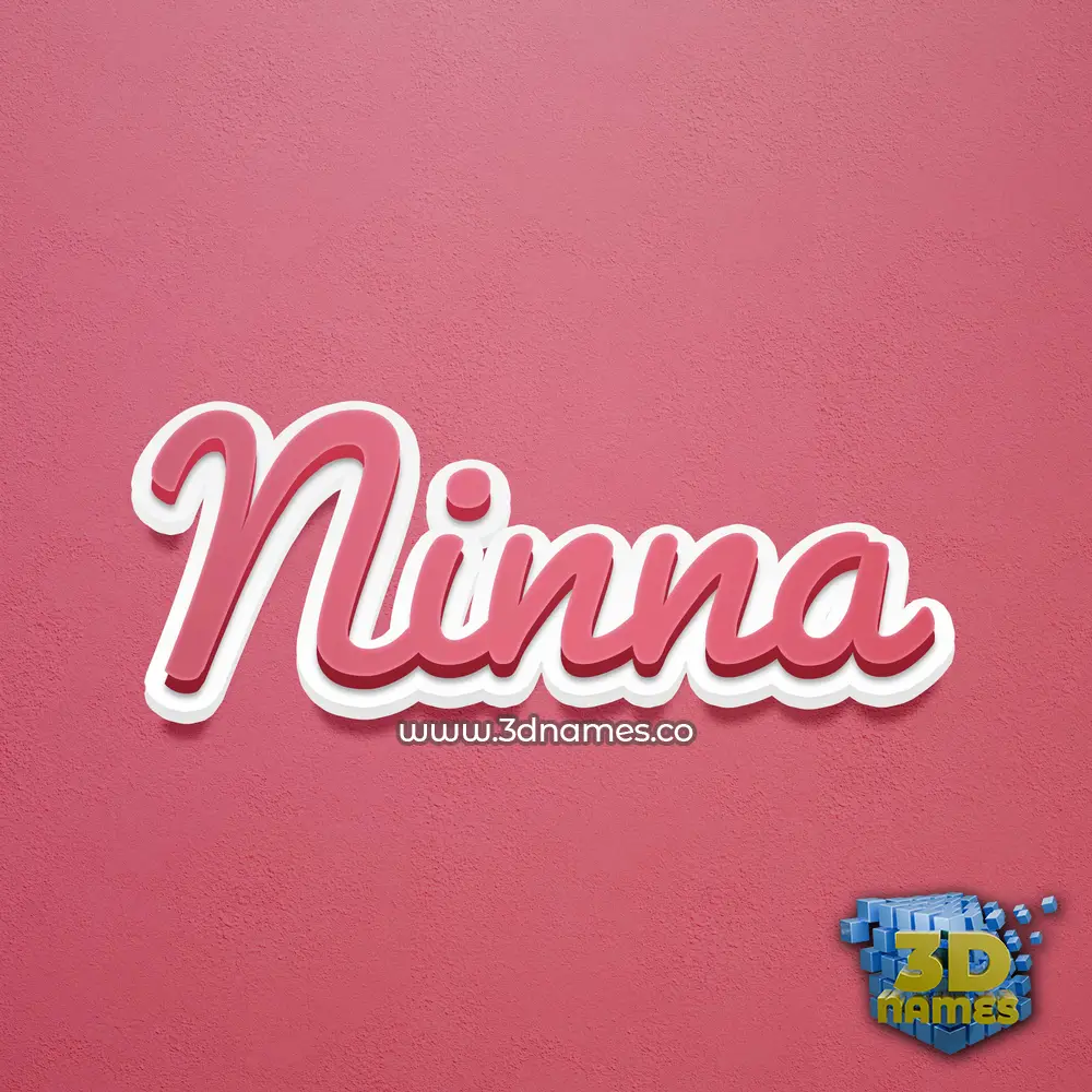 ninna in Red Scribble style - 3D name wallpaper