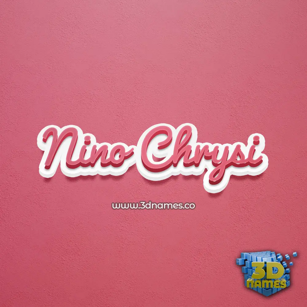 nino chrysi in Red Scribble style - 3D name wallpaper