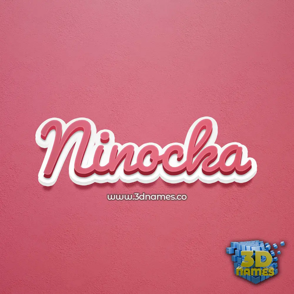 ninocka in Red Scribble style - 3D name wallpaper
