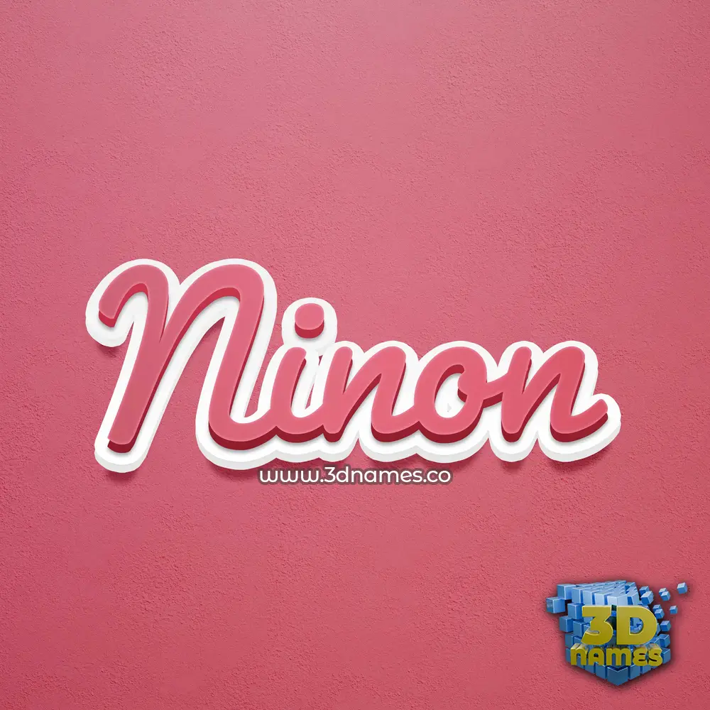 ninon in Red Scribble style - 3D name wallpaper