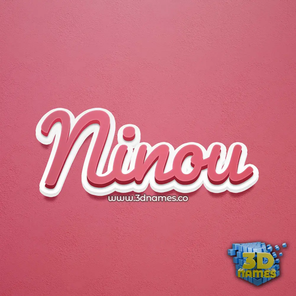 ninou in Red Scribble style - 3D name wallpaper
