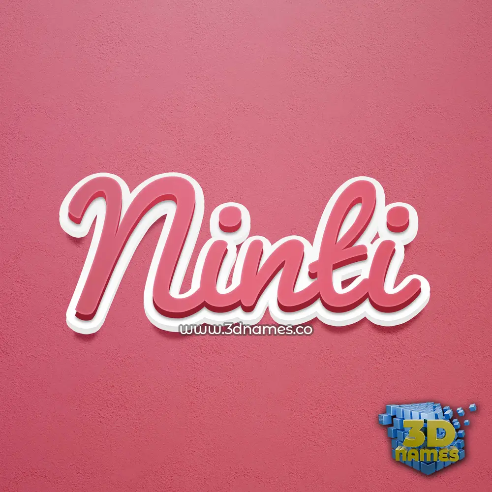 ninti in Red Scribble style - 3D name wallpaper
