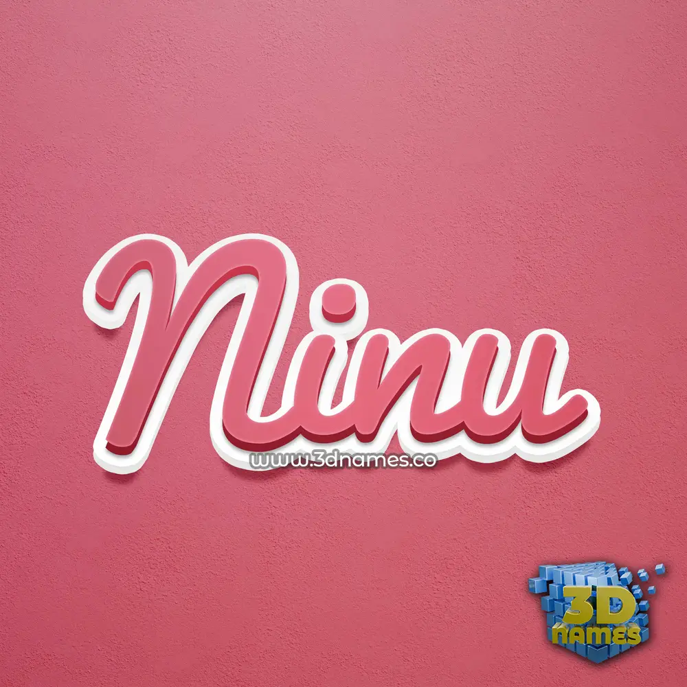 ninu in Red Scribble style - 3D name wallpaper