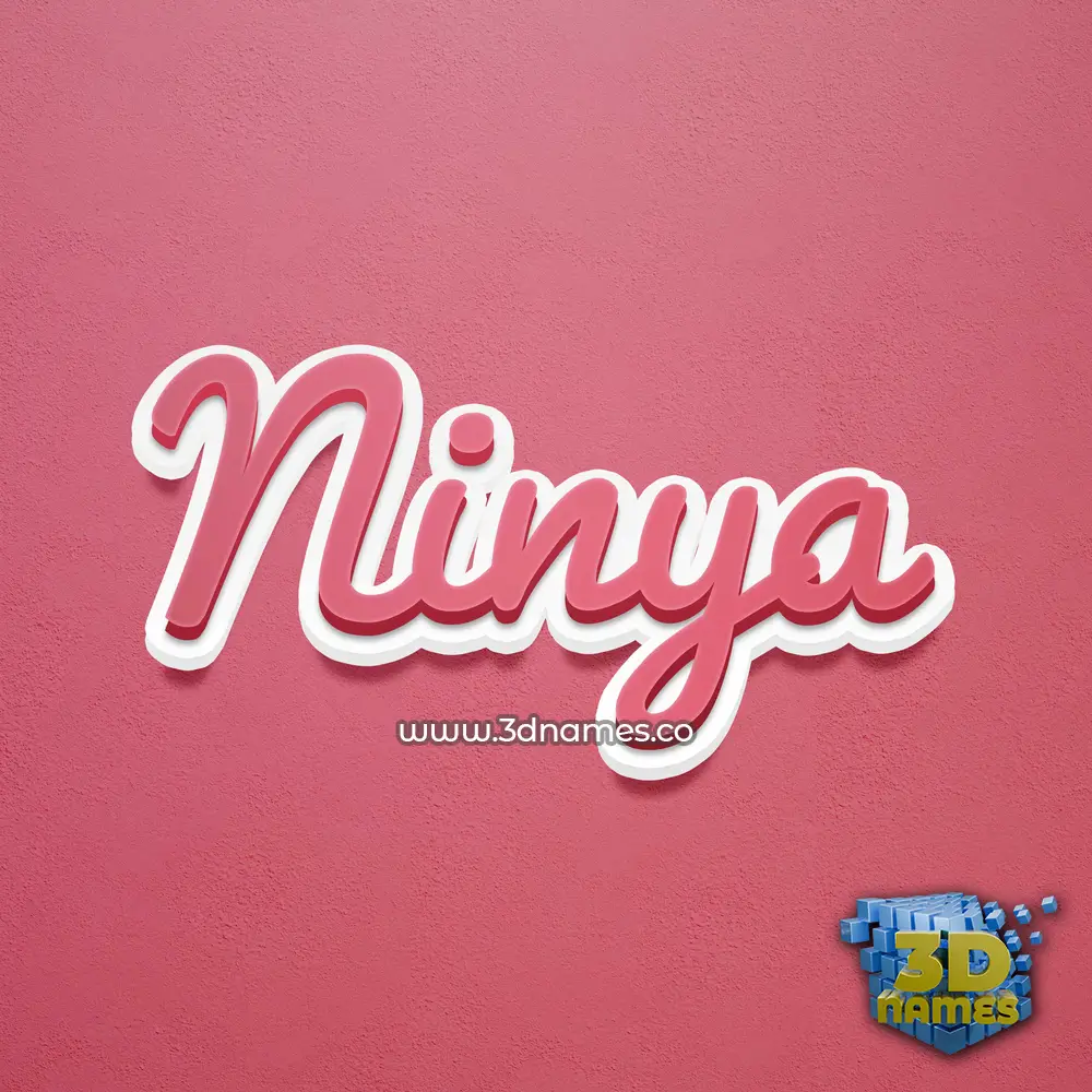 ninya in Red Scribble style - 3D name wallpaper