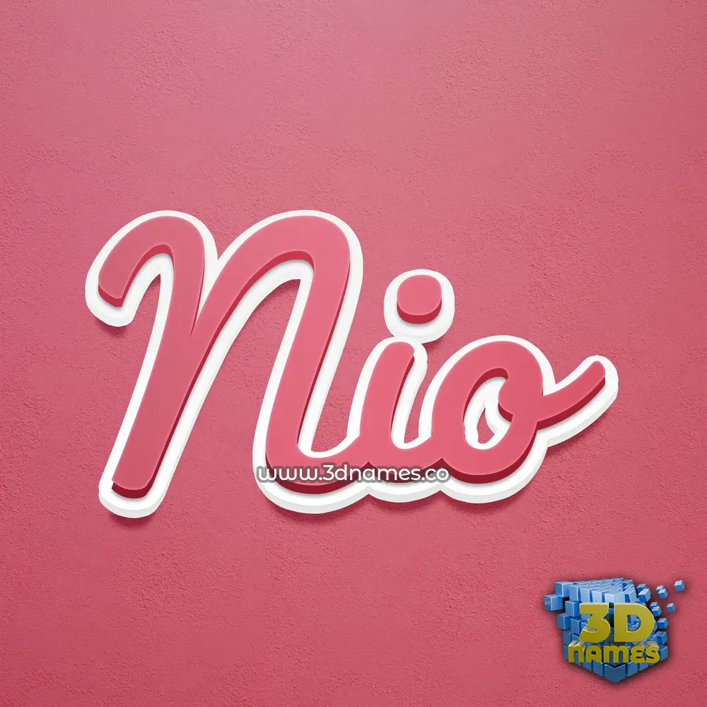 nio in Red Scribble style - 3D name wallpaper