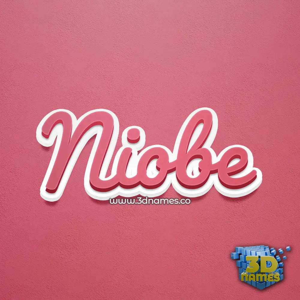 niobe in Red Scribble style - 3D name wallpaper
