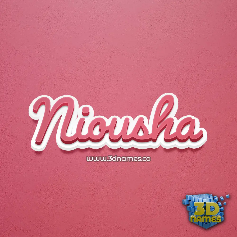niousha in Red Scribble style - 3D name wallpaper