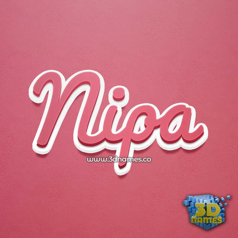 nipa in Red Scribble style - 3D name wallpaper