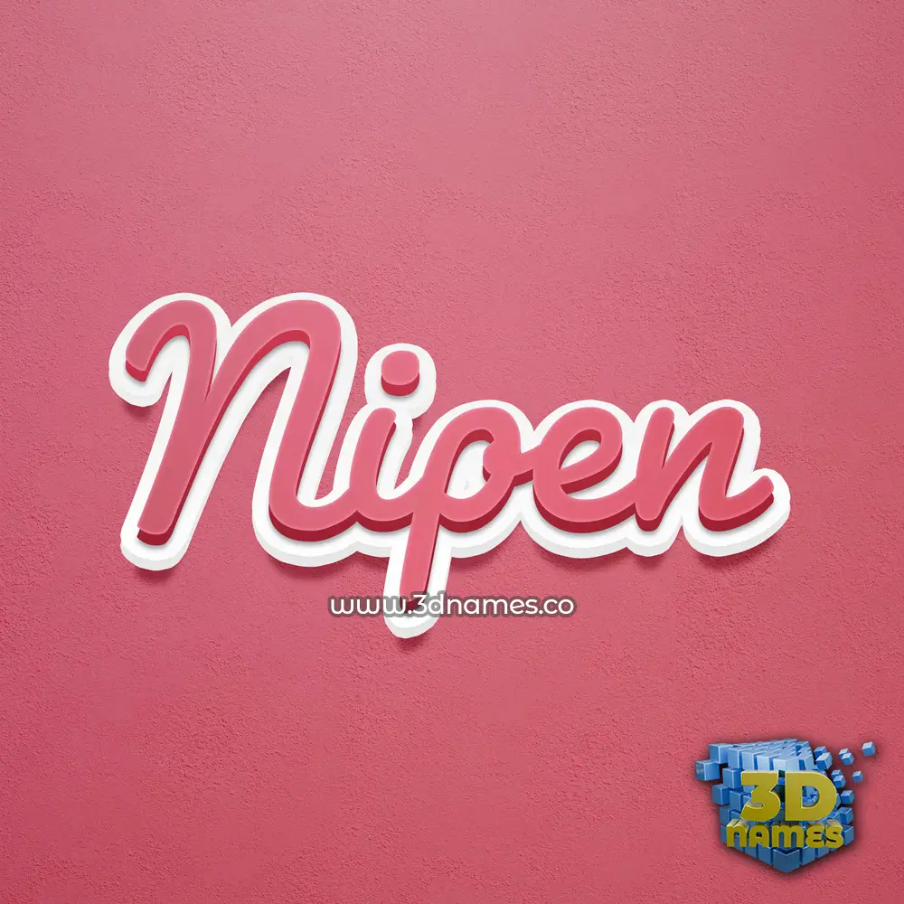 nipen in Red Scribble style - 3D name wallpaper