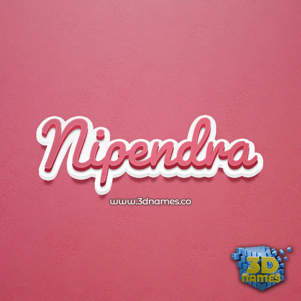 nipendra in Red Scribble style - 3D name wallpaper