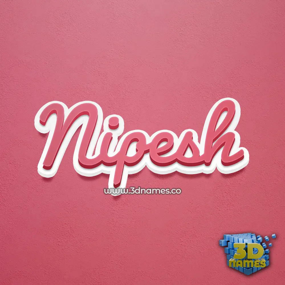 nipesh in Red Scribble style - 3D name wallpaper