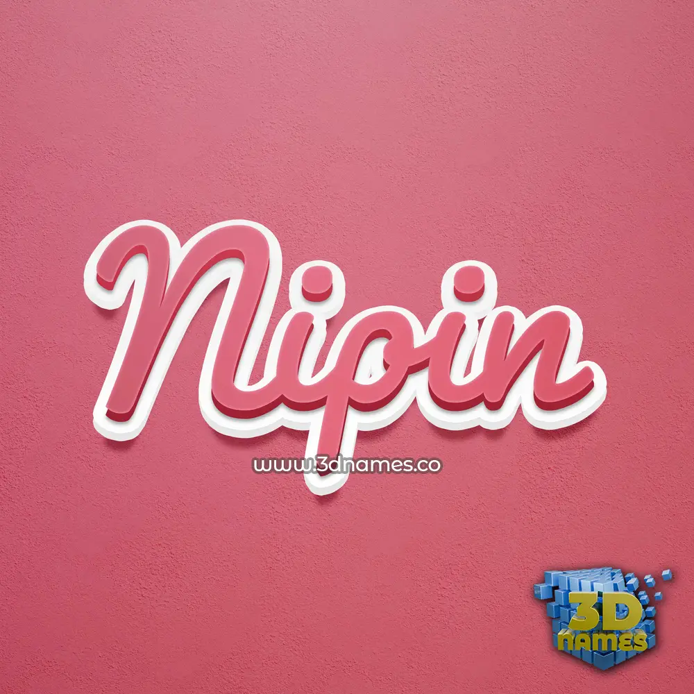 nipin in Red Scribble style - 3D name wallpaper