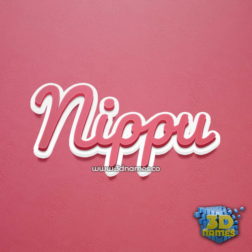 nippu in Red Scribble style - 3D name wallpaper