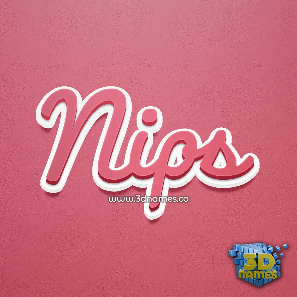 nips in Red Scribble style - 3D name wallpaper