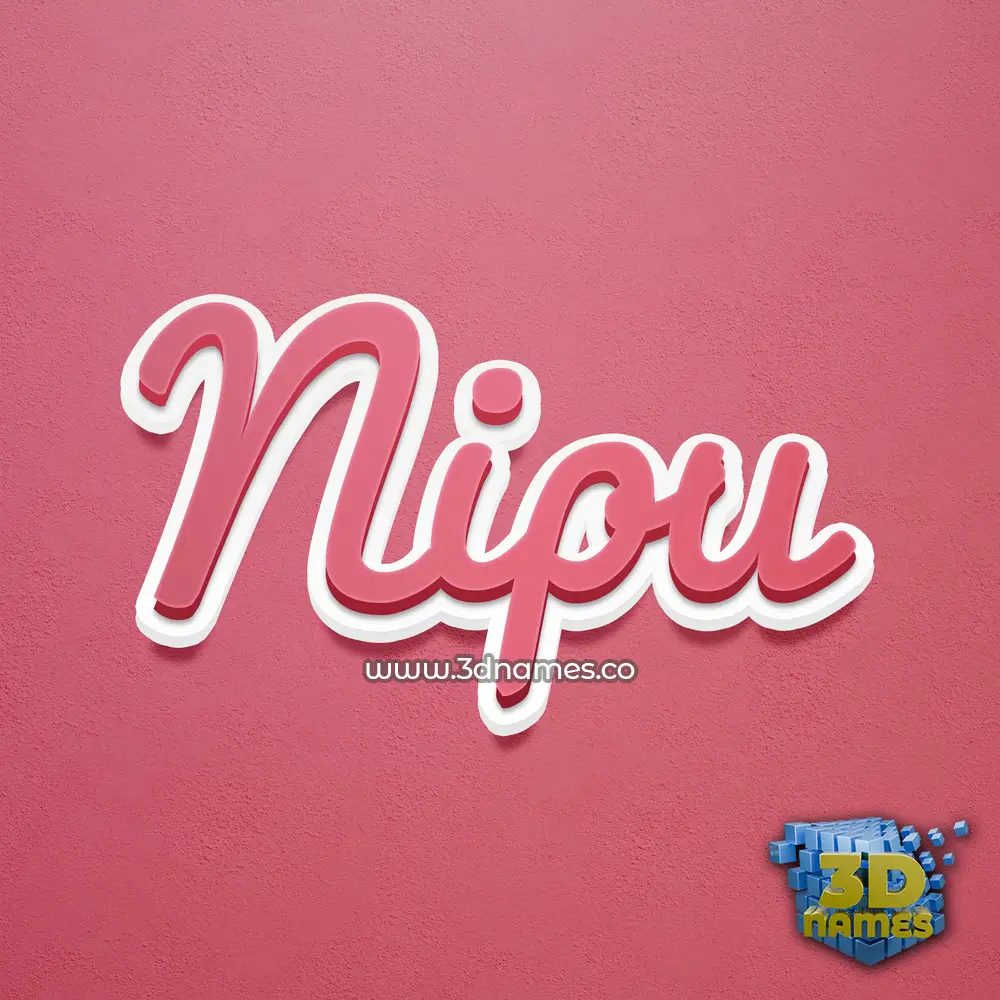 nipu in Red Scribble style - 3D name wallpaper