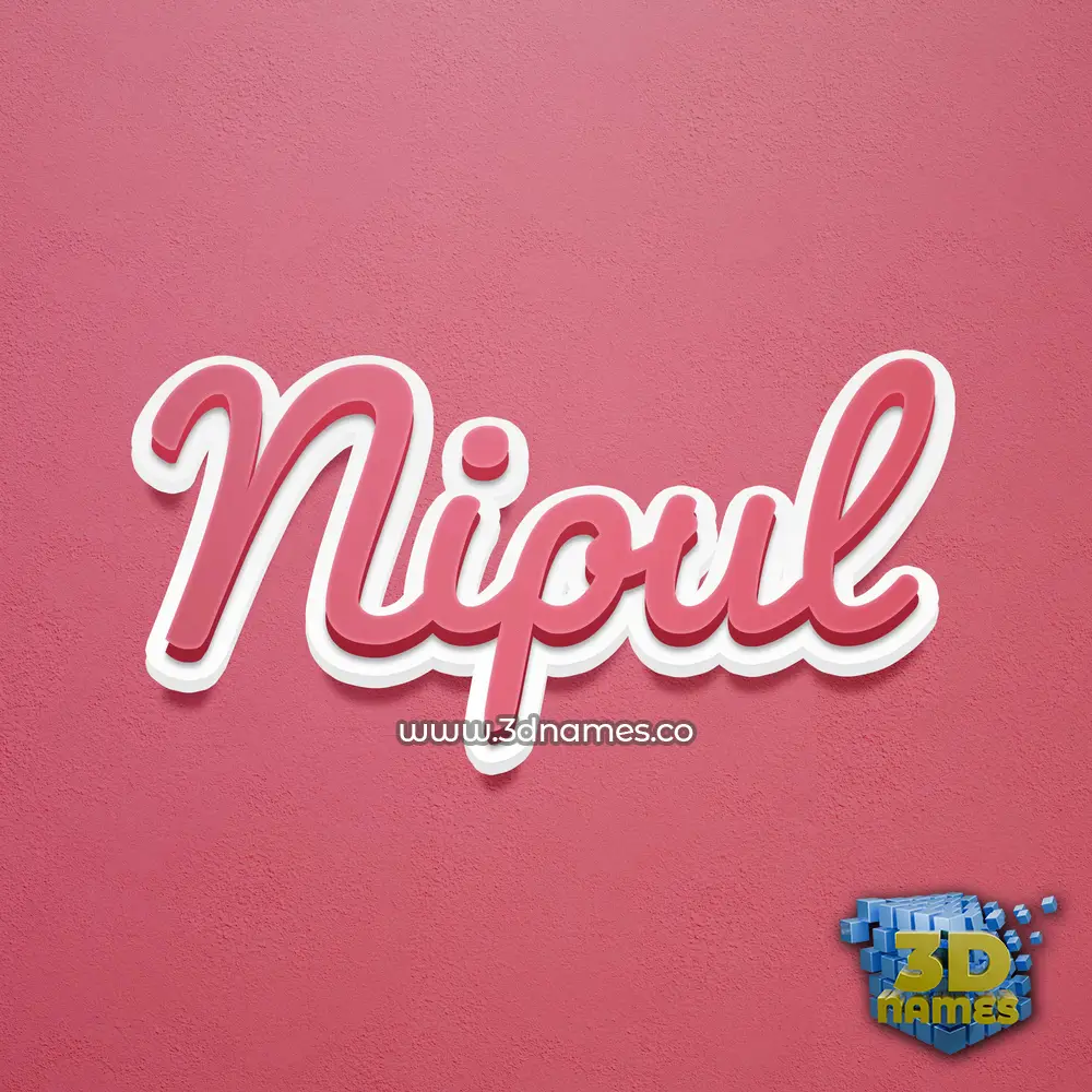 nipul in Red Scribble style - 3D name wallpaper
