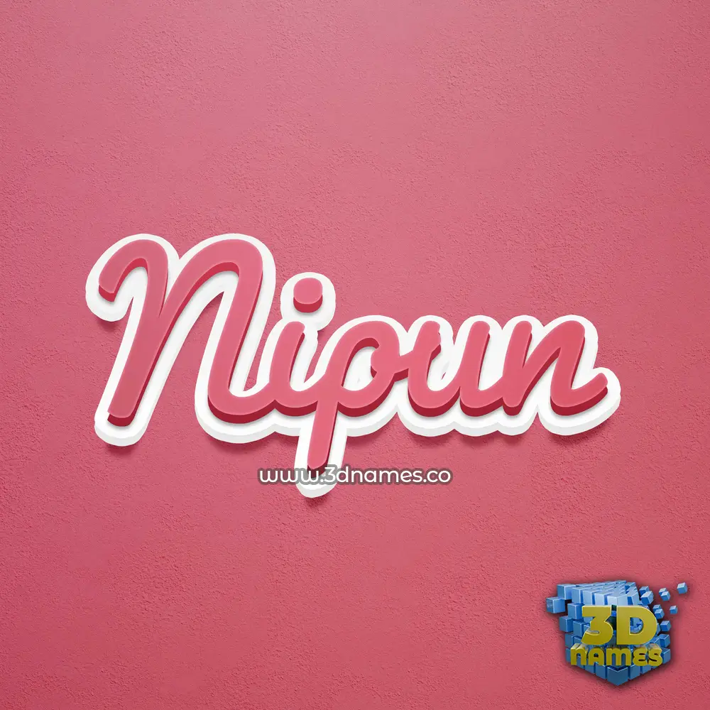 nipun in Red Scribble style - 3D name wallpaper