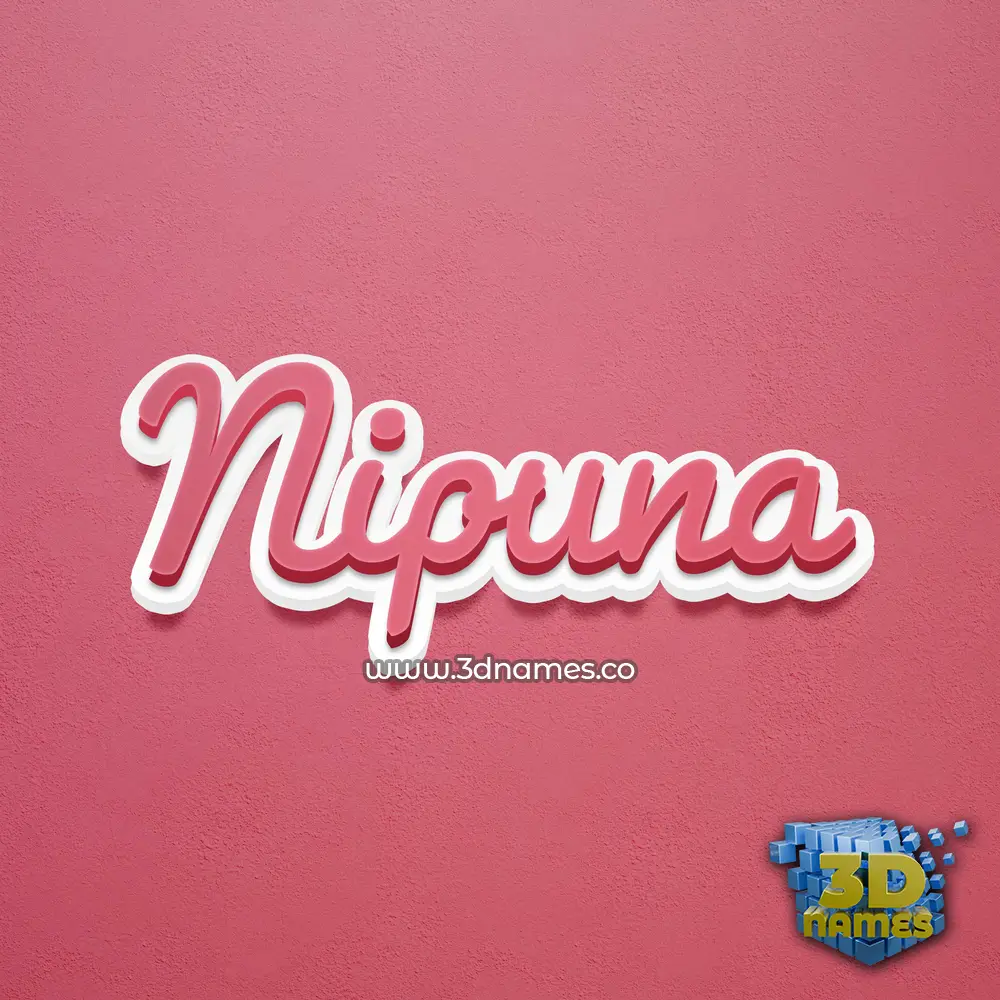 nipuna in Red Scribble style - 3D name wallpaper