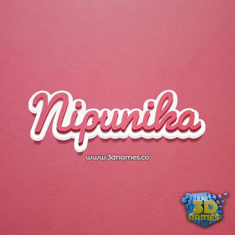 nipunika in Red Scribble style - 3D name wallpaper