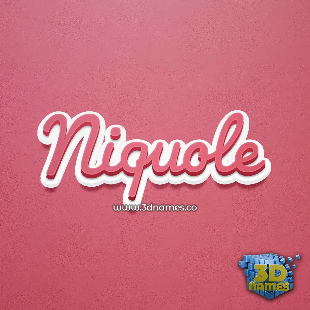 niquole in Red Scribble style - 3D name wallpaper