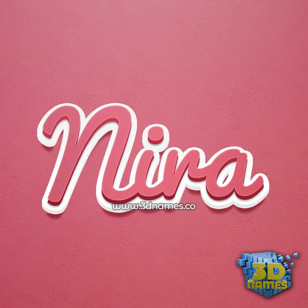 nira in Red Scribble style - 3D name wallpaper
