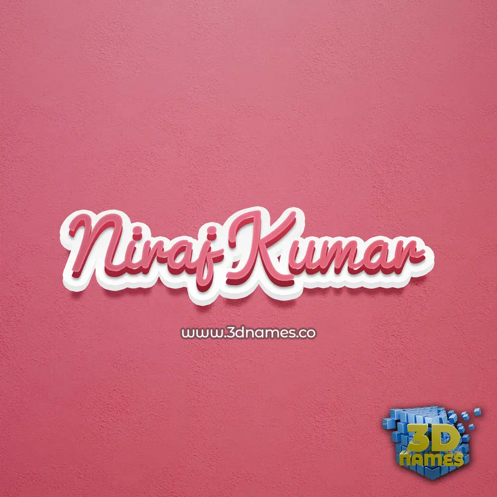 niraj kumar in Red Scribble style - 3D name wallpaper