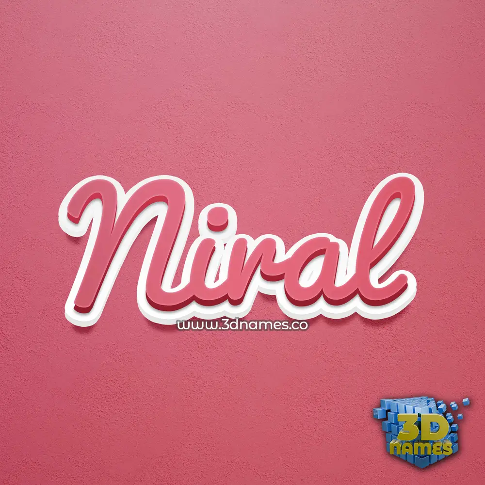niral in Red Scribble style - 3D name wallpaper