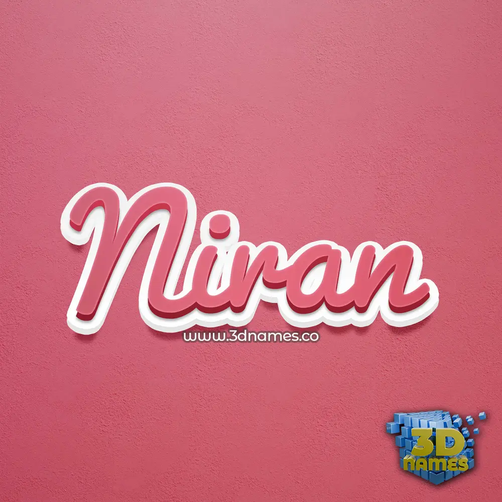 niran in Red Scribble style - 3D name wallpaper