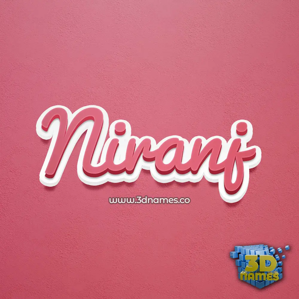 niranj in Red Scribble style - 3D name wallpaper