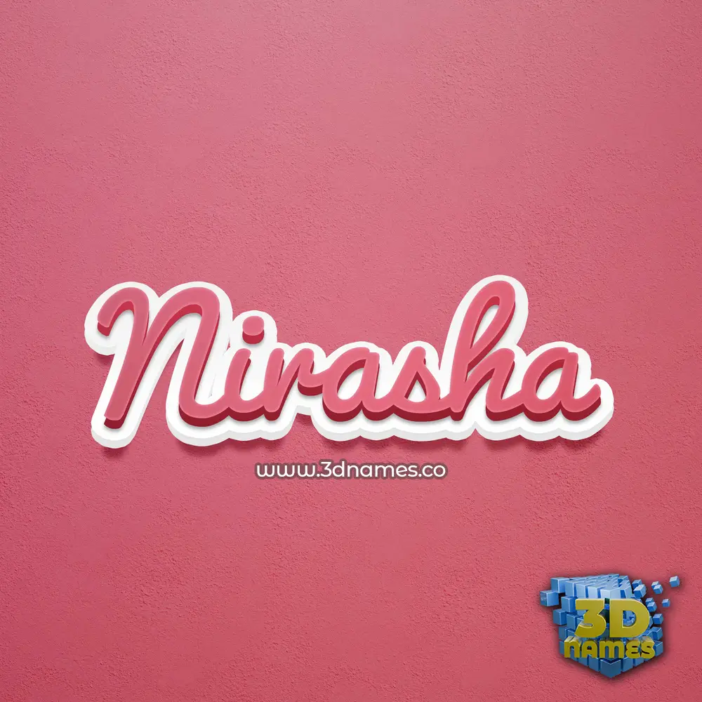 nirasha in Red Scribble style - 3D name wallpaper