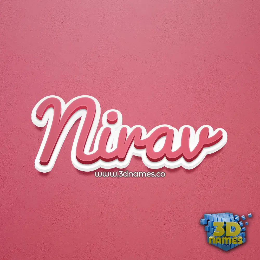 nirav in Red Scribble style - 3D name wallpaper