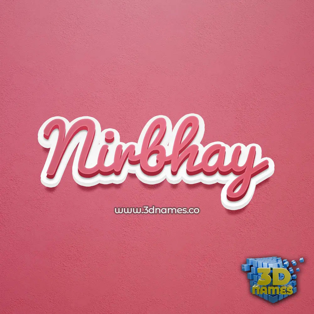 nirbhay in Red Scribble style - 3D name wallpaper