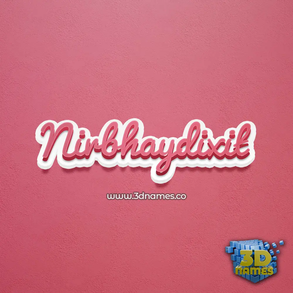 nirbhaydixit in Red Scribble style - 3D name wallpaper