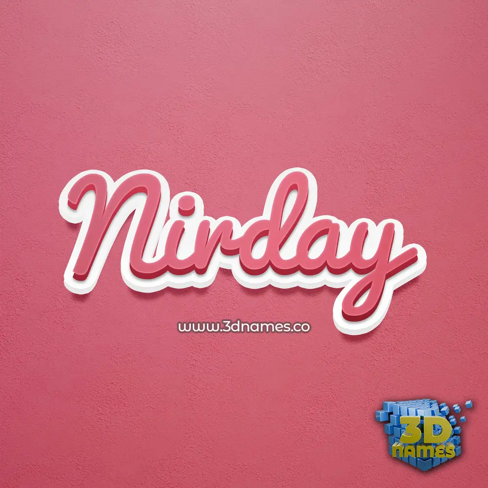 nirday in Red Scribble style - 3D name wallpaper