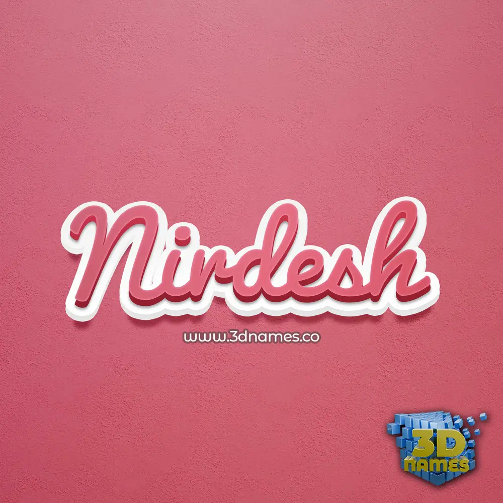 nirdesh in Red Scribble style - 3D name wallpaper