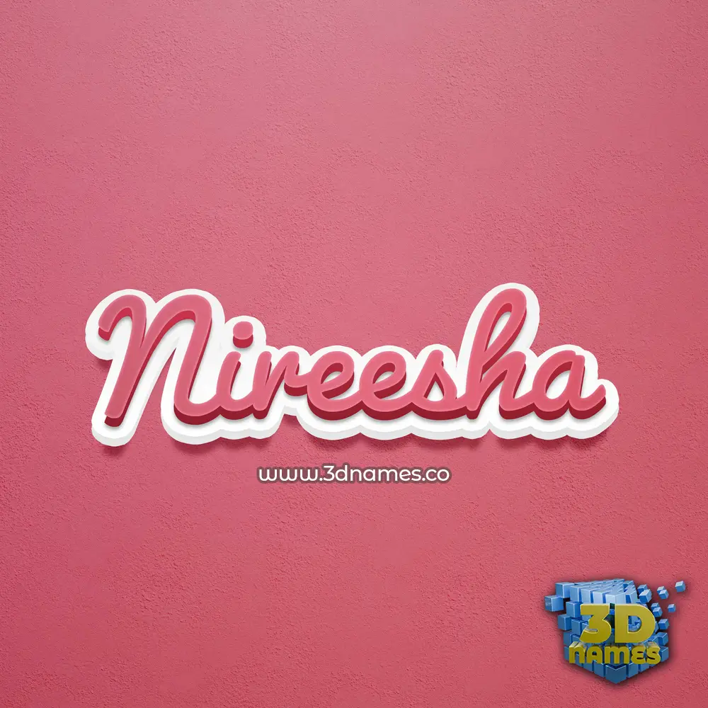 nireesha in Red Scribble style - 3D name wallpaper