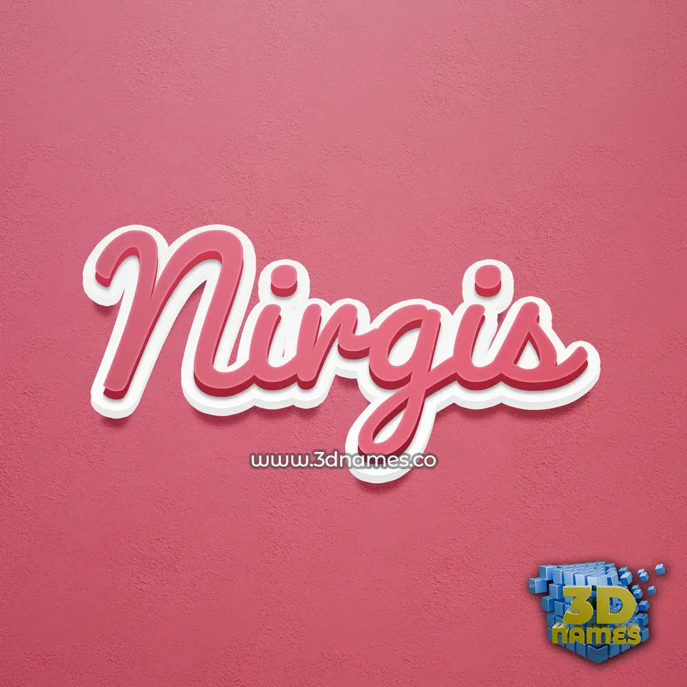 nirgis in Red Scribble style - 3D name wallpaper