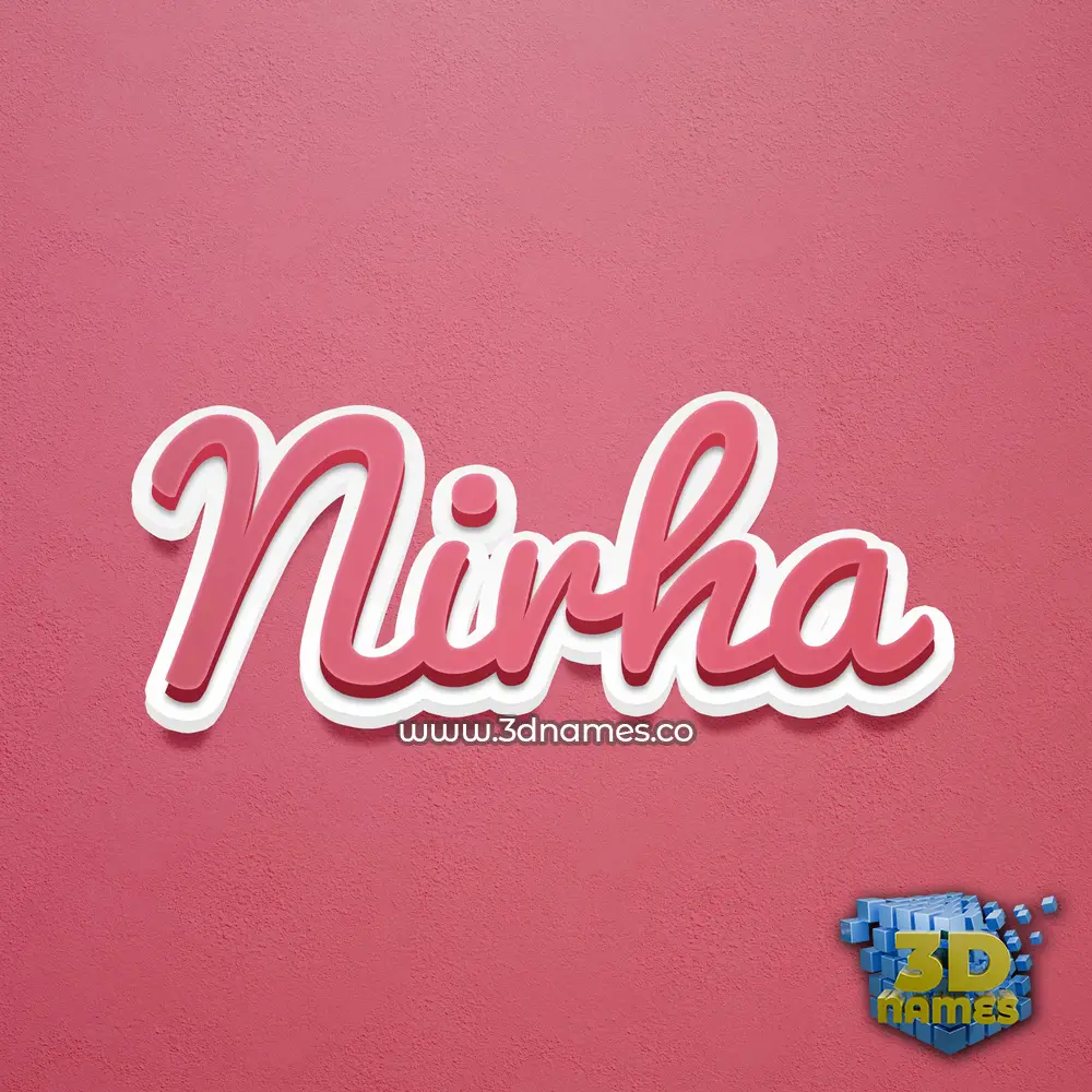 nirha in Red Scribble style - 3D name wallpaper